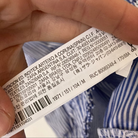 Zara Striped Poplin Top Blouse - Picture 7 of 7